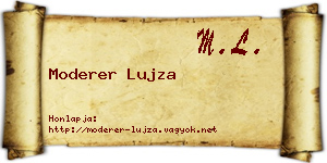 Moderer Lujza névjegykártya